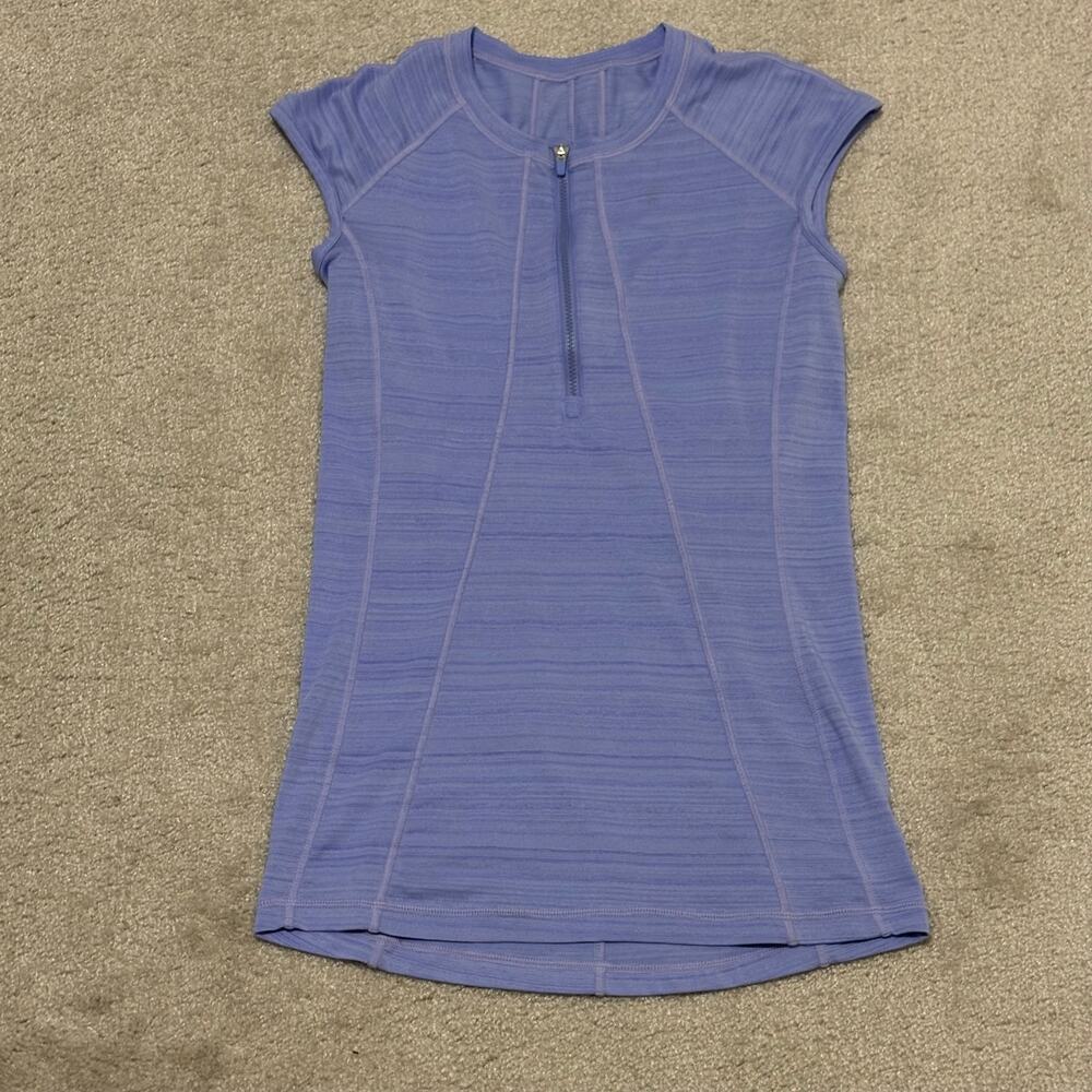 Athleta Women's XXS Purple Quarter Zip Tank Top Back Pocket Athletic Tennis